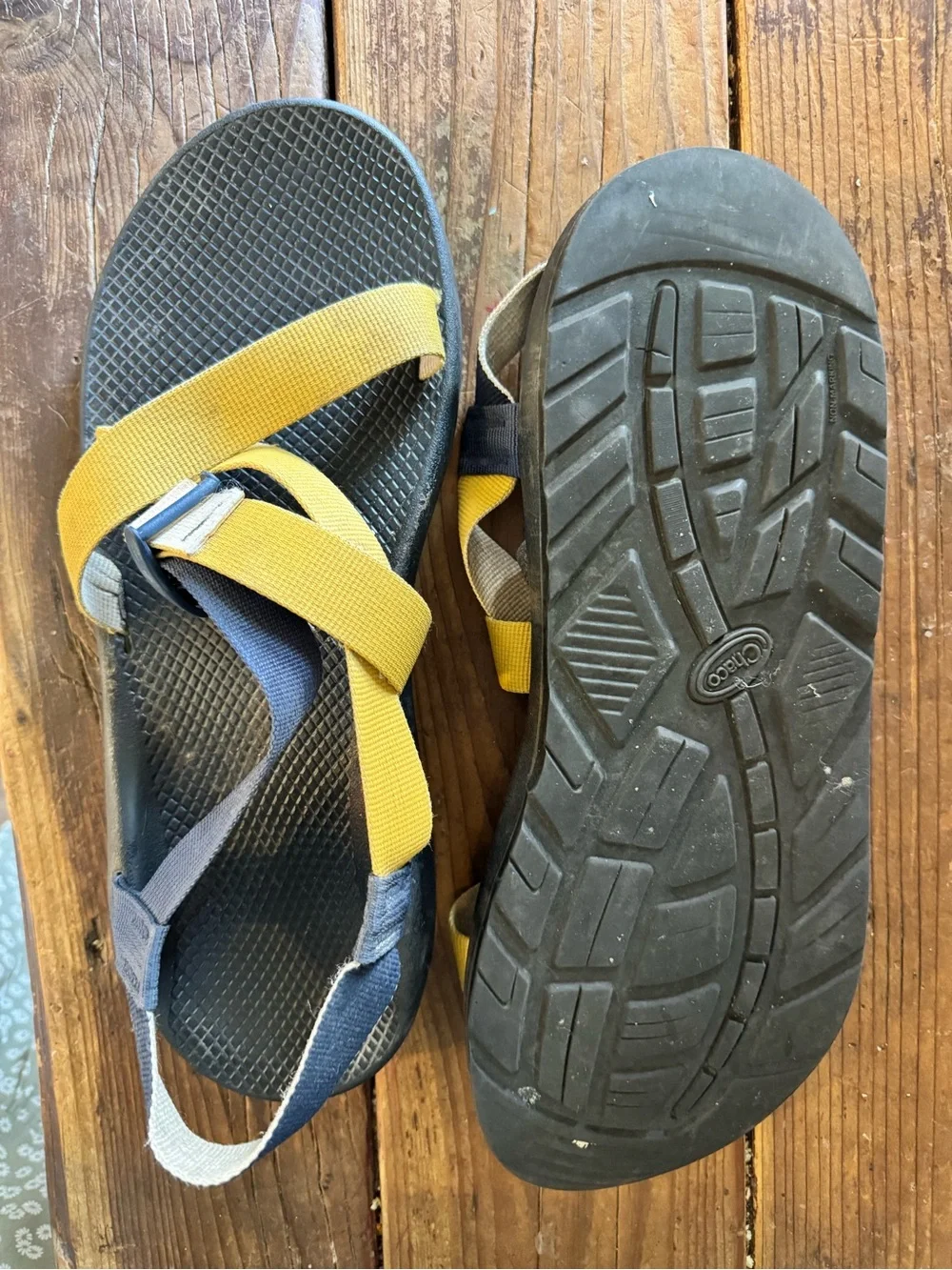 Men’s Yellow and Blue Chacos